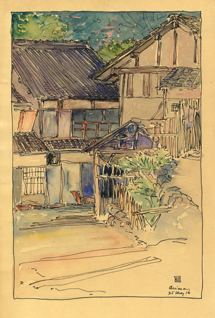 Arima, Japan. May 26, 1916 residential dwellings
