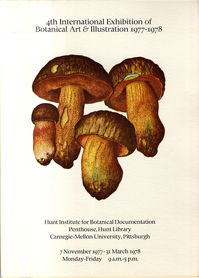 <p>Promotional poster for our <em>4th International Exhibition of Botanical Art &amp; Illustration</em> (1977).</p>