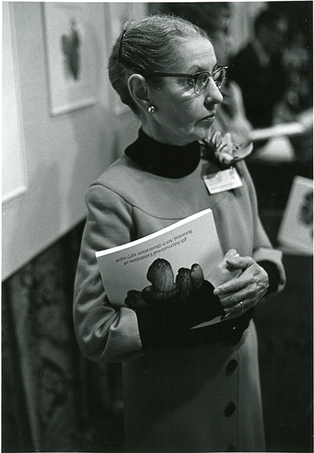 <p>Anne Ophelia Todd Dowden (1907–2007), <em>4th International Exhibition of Botanical Art &amp; Illustration</em> preview reception at the Hunt Institute for Botanical Documentation, Pittsburgh, Pennsylvania, 6 November 1977, photograph by Joseph Rosen, HI Archives portrait no. 6, reproduced by permission of the photographer.</p>