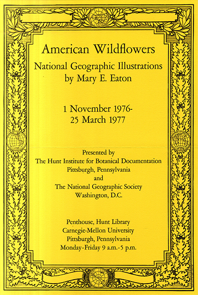 <p>Promotional poster for <em>American Wildflowers: National Geographic Illustrations by Mary E. Eaton</em> (1976).</p>
