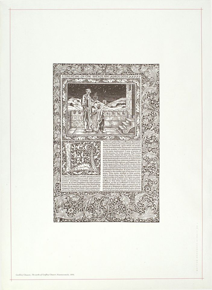 <p>8. "A treatise on the astrolabe," from page 397 of Geoffrey Chaucer's <em>The works of Geoffrey Chaucer</em>, published in Hammersmith by Kelmscott Press, 1896. From University Libraries collection.</p>