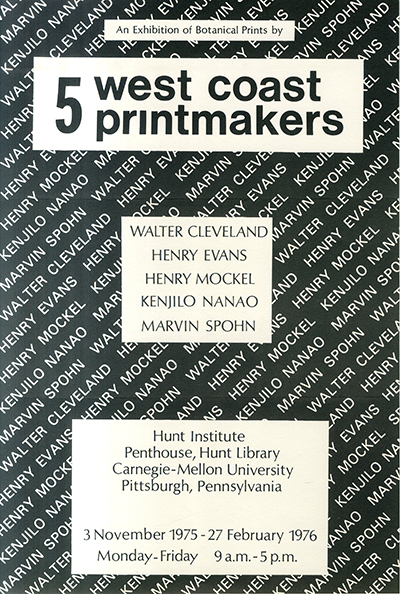 <p>Promotional poster for <em>Five West Coast Printmakers</em> (1975).</p>