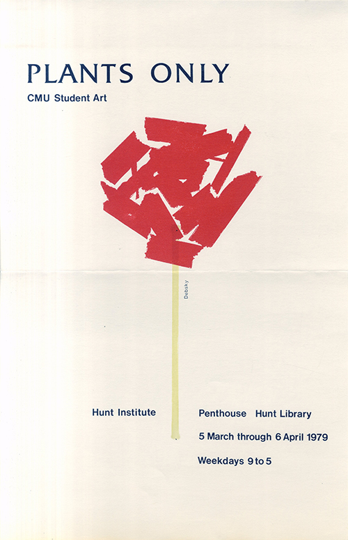 <p>Promotional poster for <em>Plants Only: CMU Student Art</em> (1979).</p>